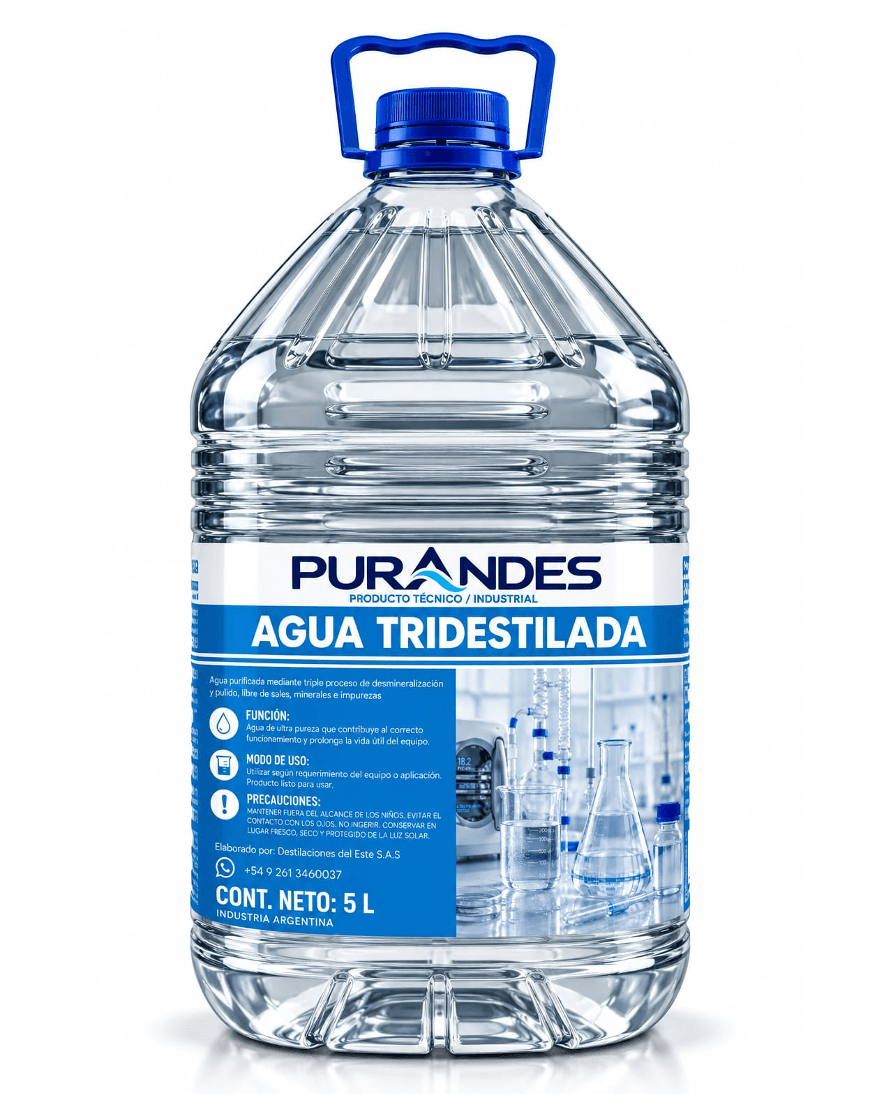 Agua tridestilada